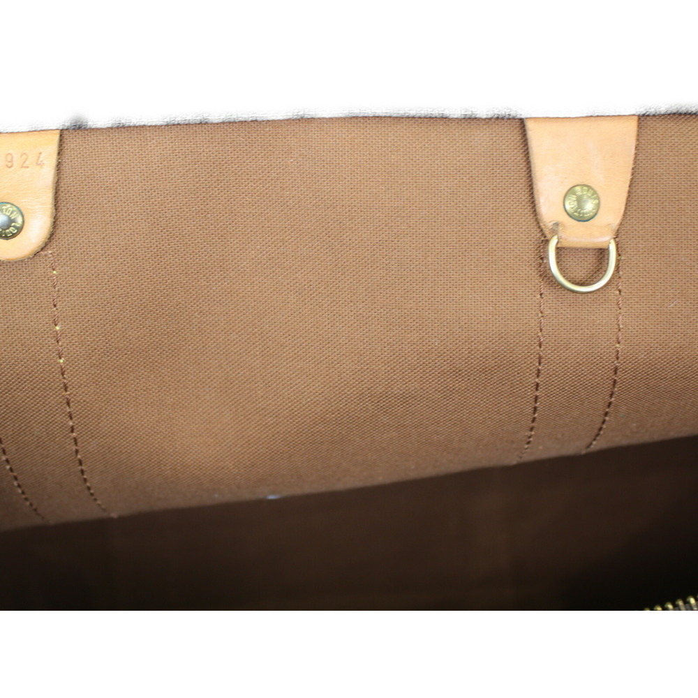 Louis Vuitton Canvas Beige Tan Bag Boston Brown Keepall Monogram - Picture 6 of 7